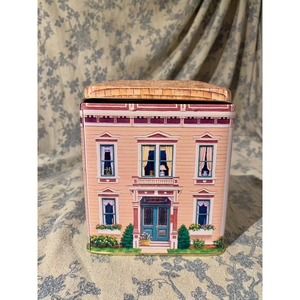 Vintage Carlton Cards Bearington Square Tin Pink House with Bear Family